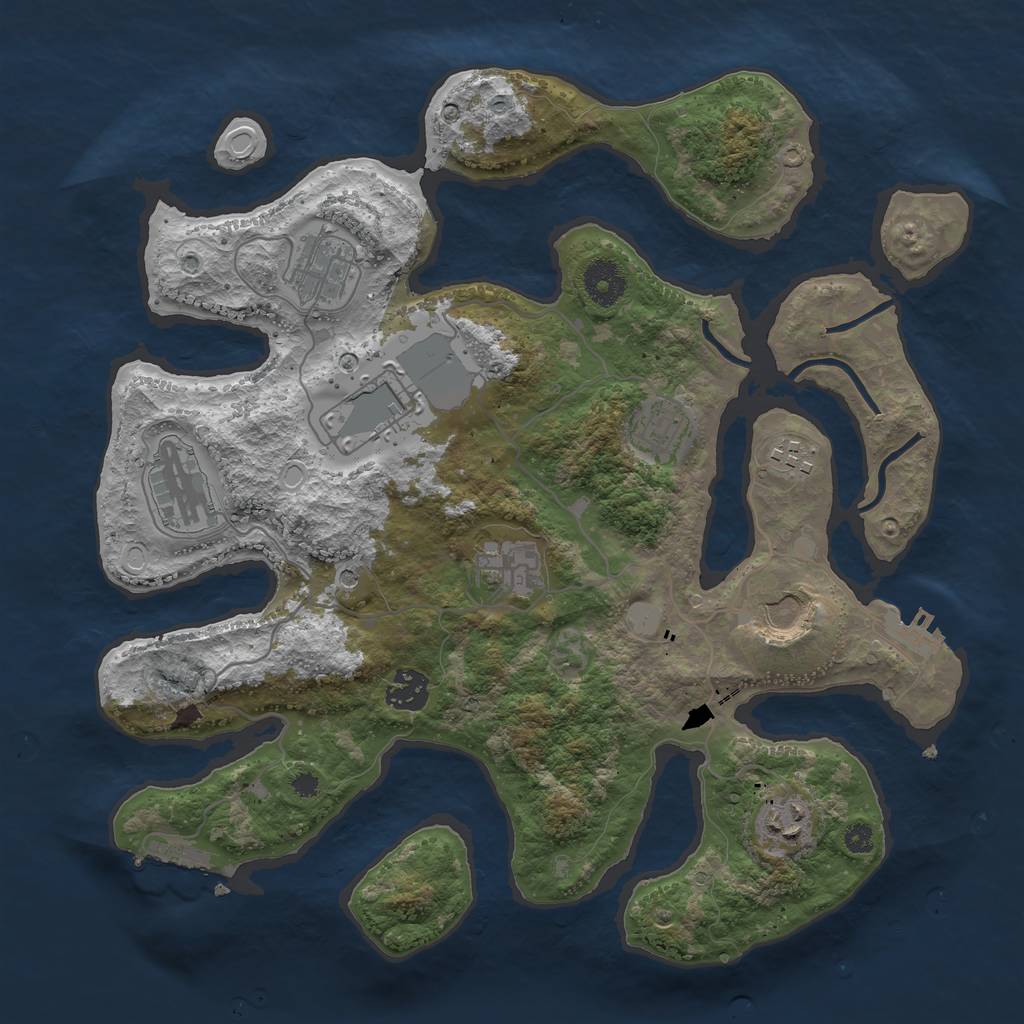 Rust Map: Procedural Map, Size: 3550, Seed: 723819, 17 Monuments