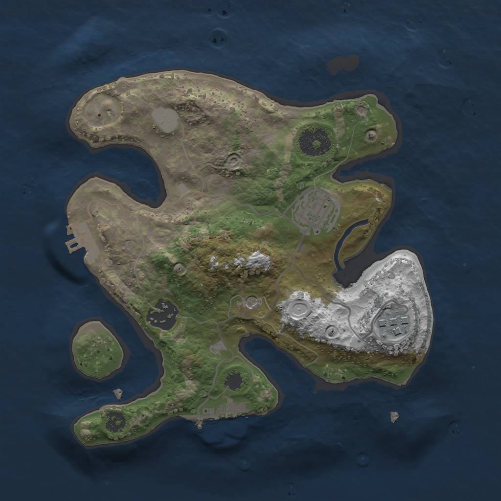 Rust Map: Procedural Map, Size: 2500, Seed: 3545, 11 Monuments