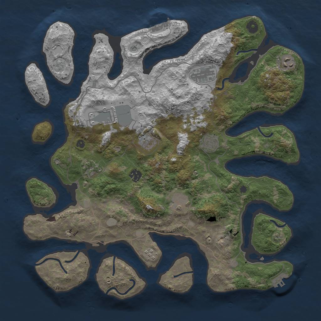 Rust Map: Procedural Map, Size: 4000, Seed: 19870924, 17 Monuments