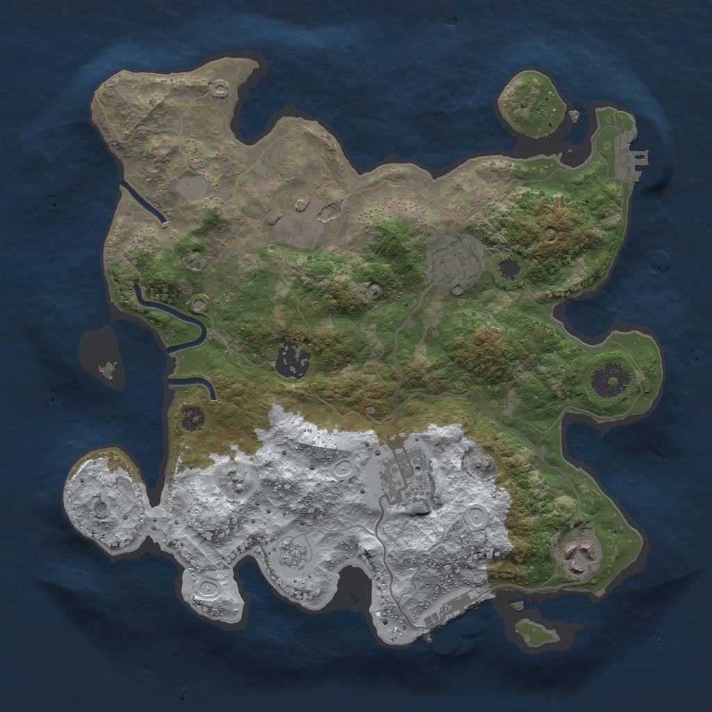 Rust Map: Procedural Map, Size: 3000, Seed: 8171981, 13 Monuments