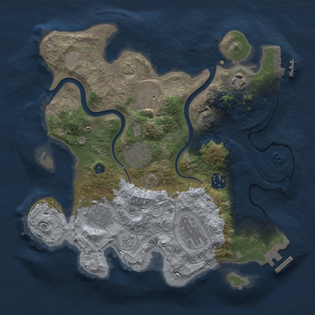 Rust Map: Procedural Map, Size: 3000, Seed: 8171981, 12 Monuments