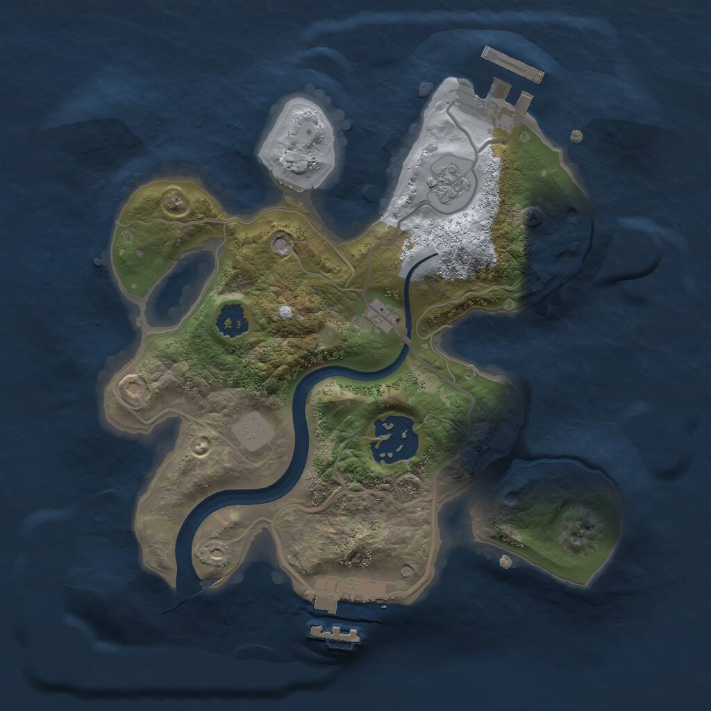 Rust Map: Procedural Map, Size: 2200, Seed: 1882, 5 Monuments
