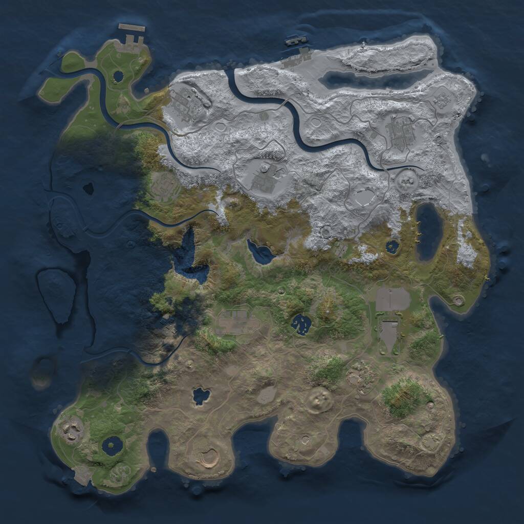 Rust Map: Procedural Map, Size: 4000, Seed: 2182319, 17 Monuments