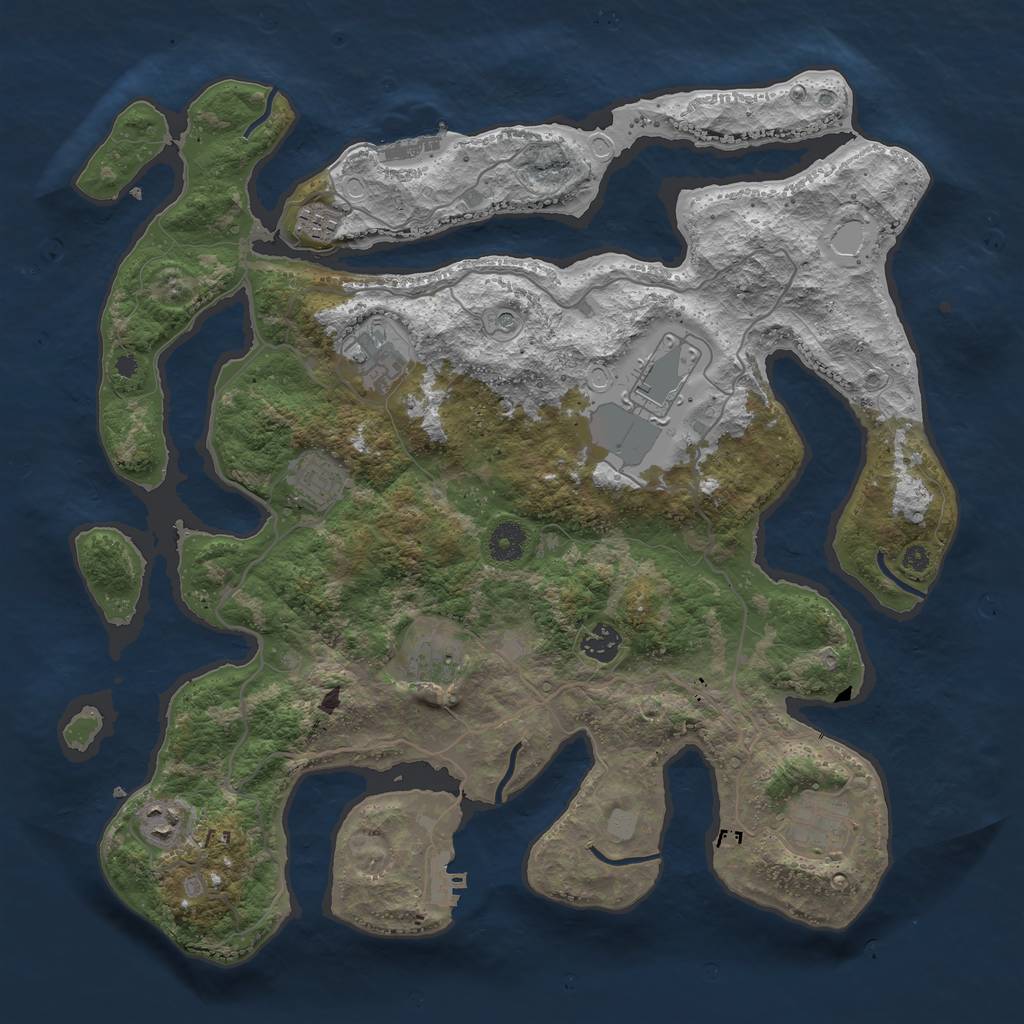 Rust Map: Procedural Map, Size: 4000, Seed: 2182319, 16 Monuments