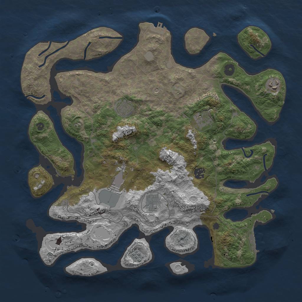 Rust Map: Procedural Map, Size: 4000, Seed: 51237438, 15 Monuments