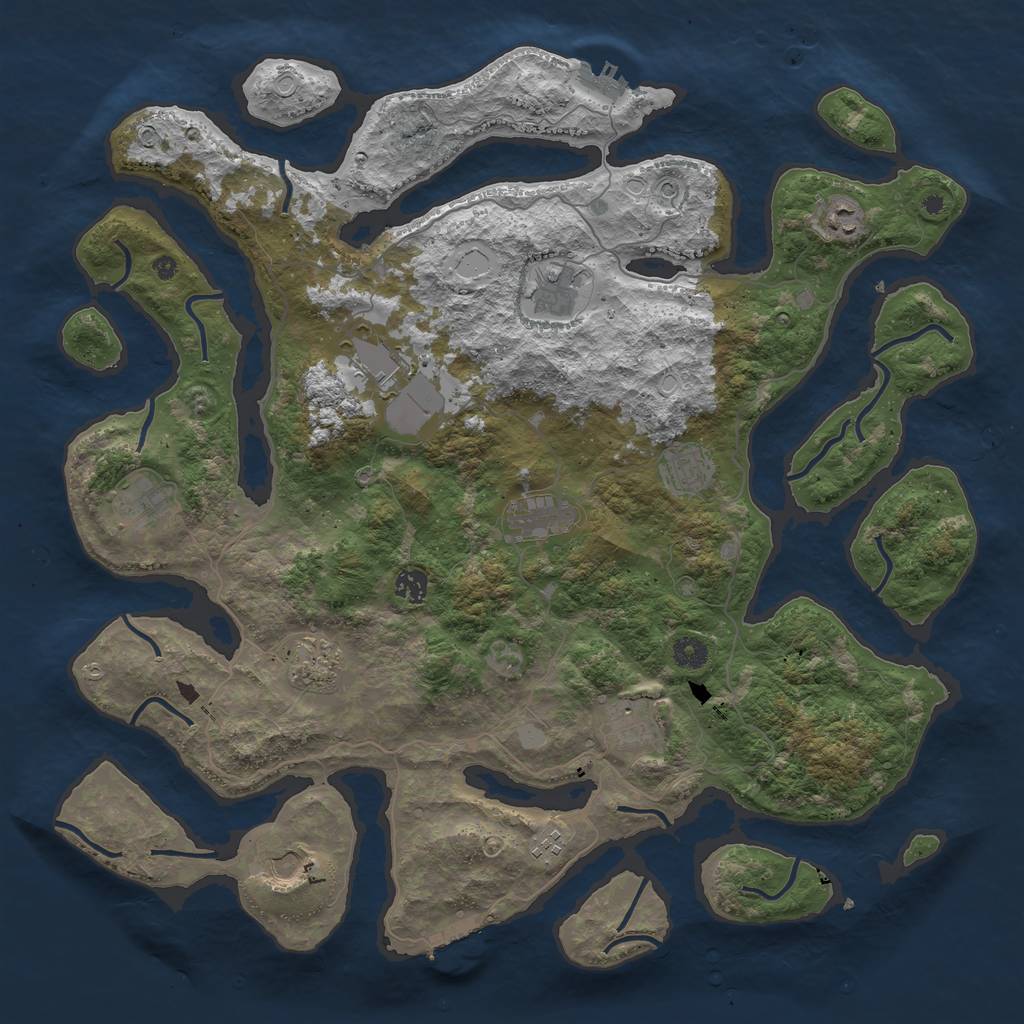 Rust Map: Procedural Map, Size: 4500, Seed: 896117955, 19 Monuments