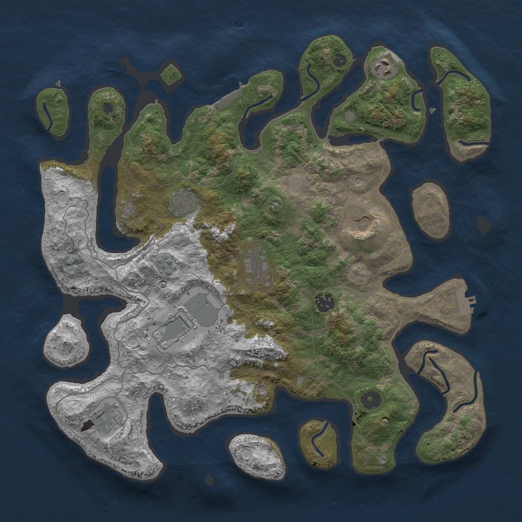 Rust Map: Procedural Map, Size: 4100, Seed: 8568756, 16 Monuments