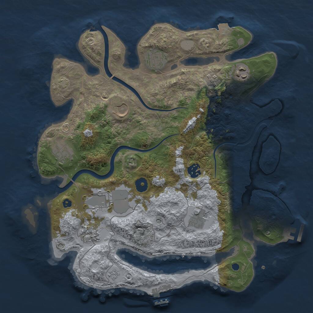 Rust Map: Procedural Map, Size: 3500, Seed: 895336743, 15 Monuments