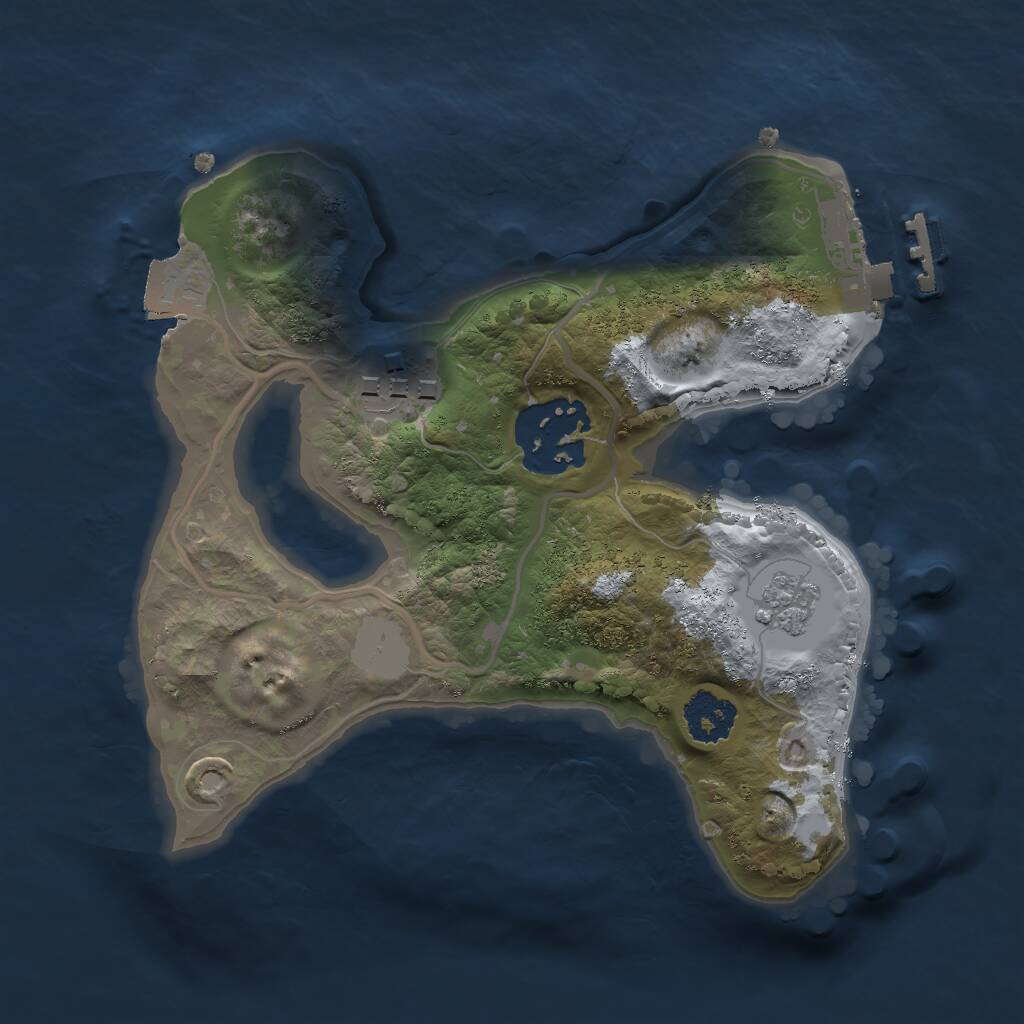 Rust Map: Procedural Map, Size: 2000, Seed: 76143191, 5 Monuments