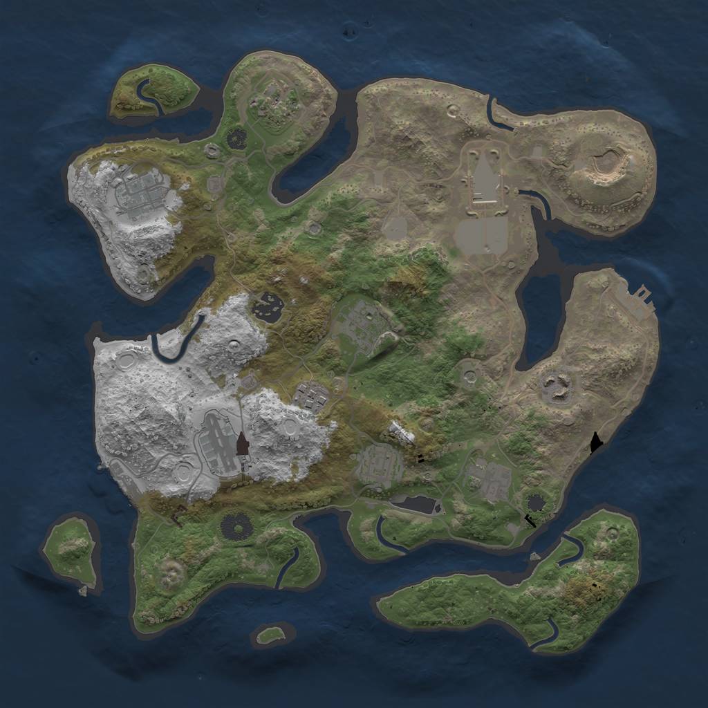 Rust Map: Procedural Map, Size: 3500, Seed: 1842822019, 19 Monuments