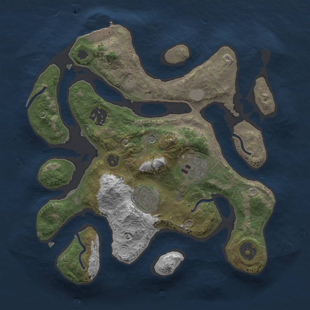 Rust Map: Procedural Map, Size: 2700, Seed: 8675309, 10 Monuments