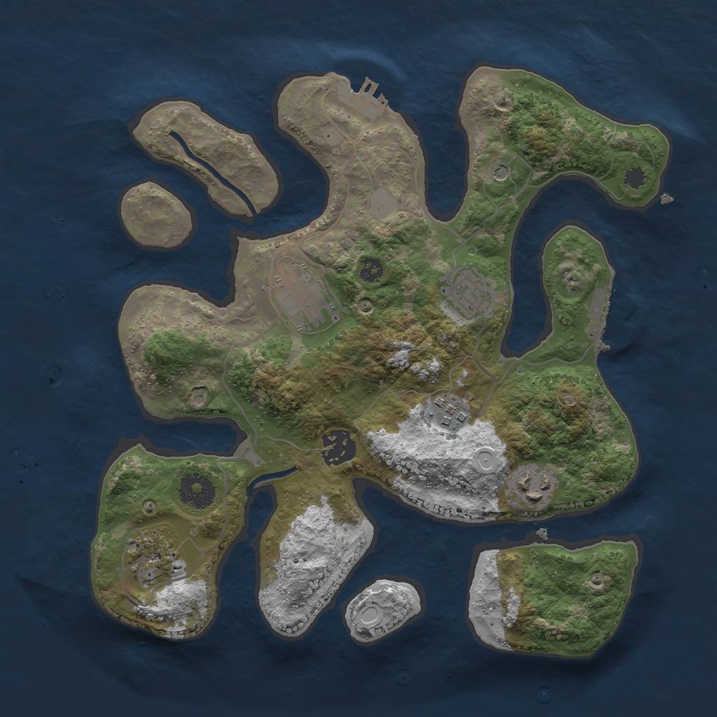 Rust Map: Procedural Map, Size: 3000, Seed: 258058, 14 Monuments