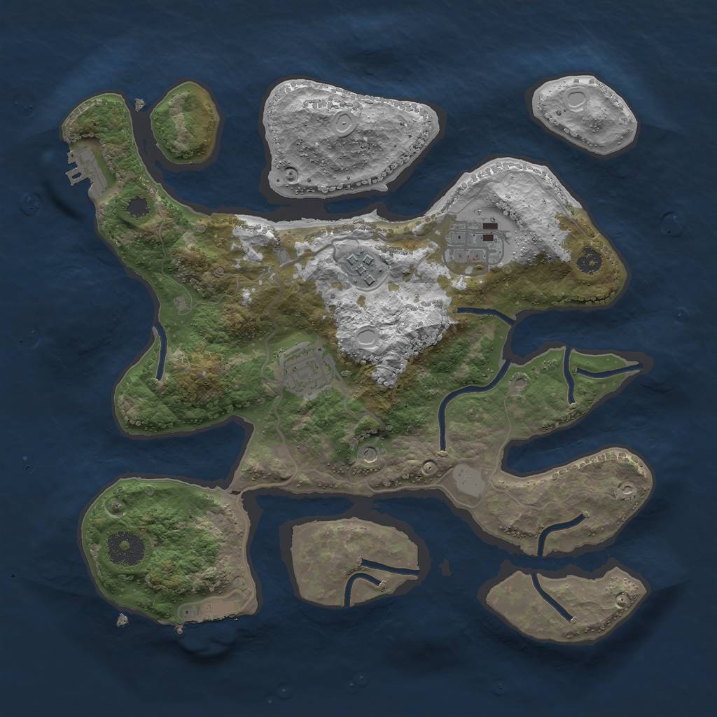 Rust Map: Procedural Map, Size: 3000, Seed: 153740, 11 Monuments