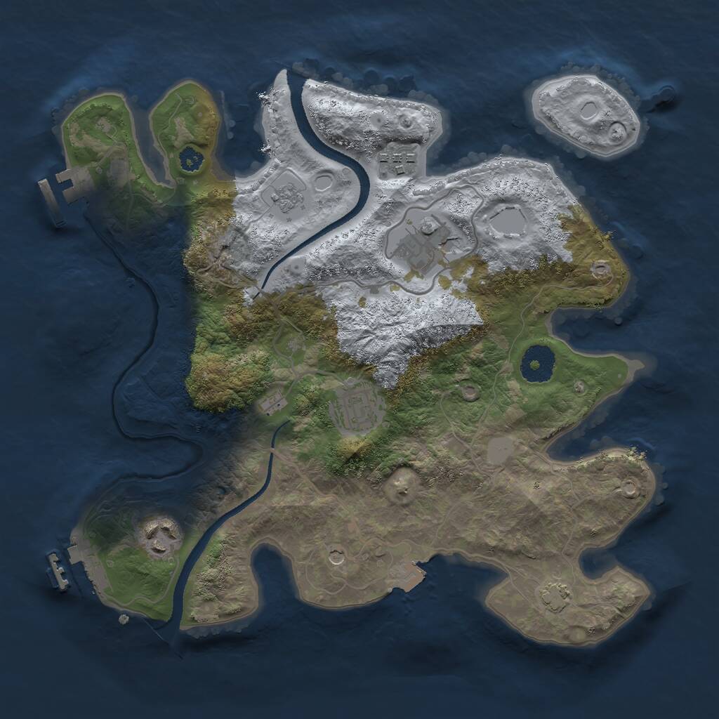 Rust Map: Procedural Map, Size: 3000, Seed: 153740, 10 Monuments