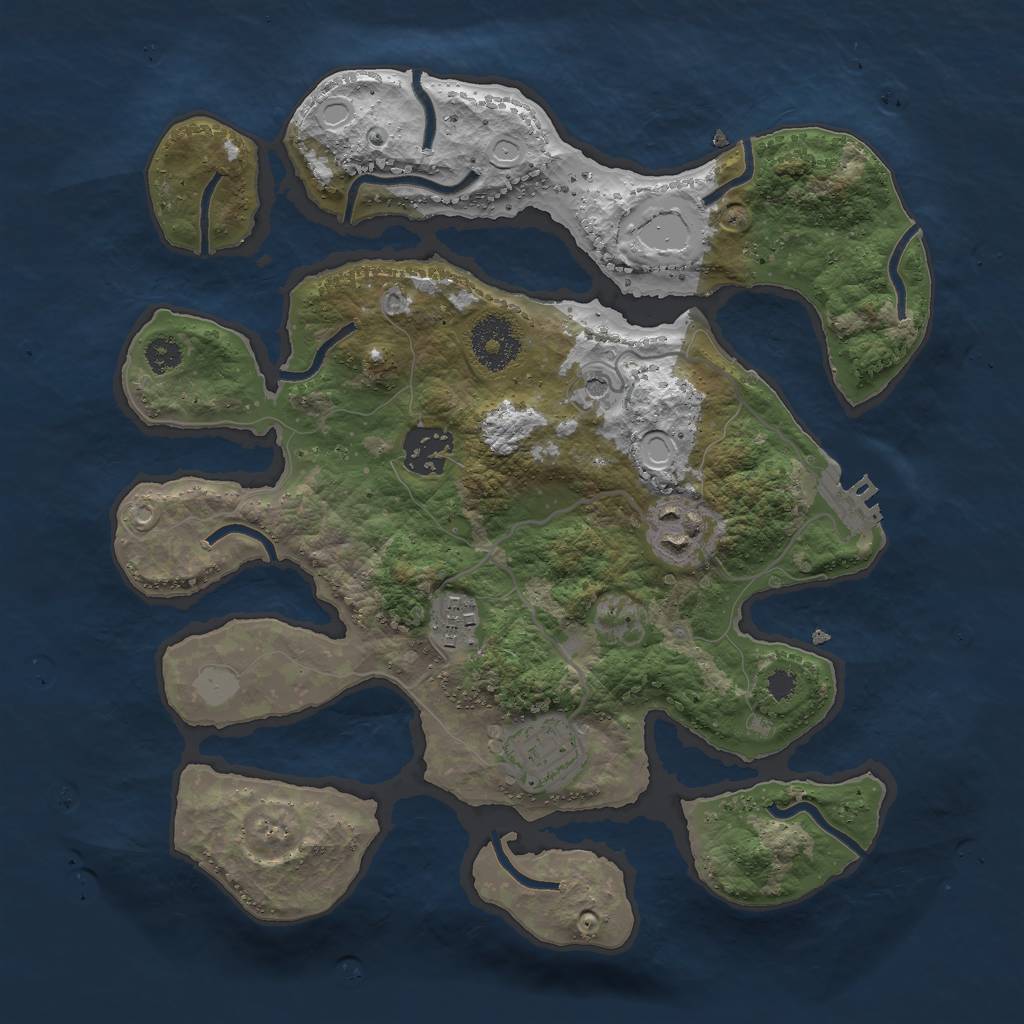 Rust Map: Procedural Map, Size: 3000, Seed: 754937, 11 Monuments