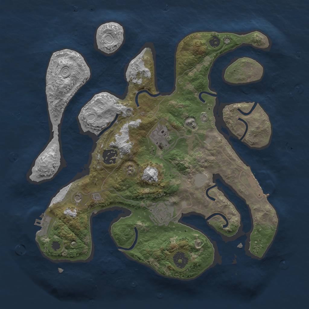 Rust Map: Procedural Map, Size: 3000, Seed: 237908, 11 Monuments