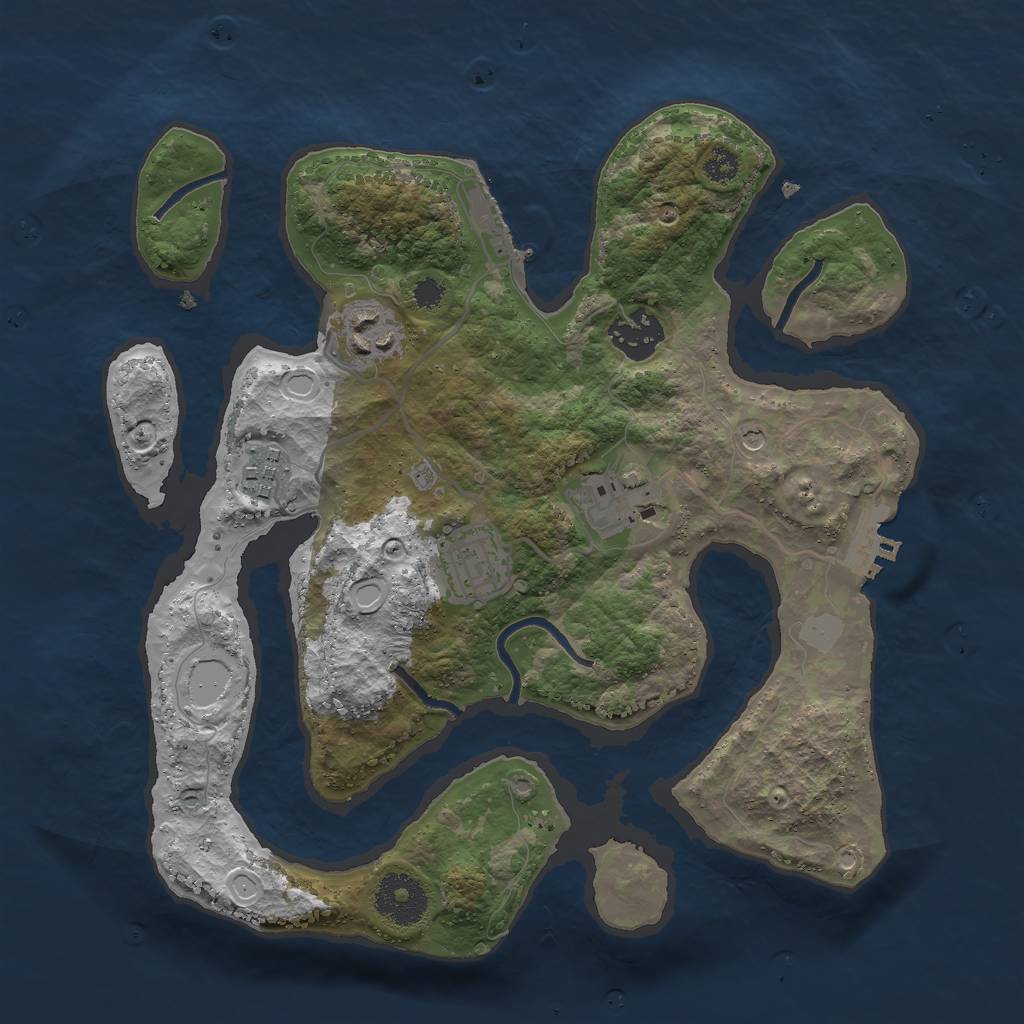 Rust Map: Procedural Map, Size: 3000, Seed: 731343, 13 Monuments