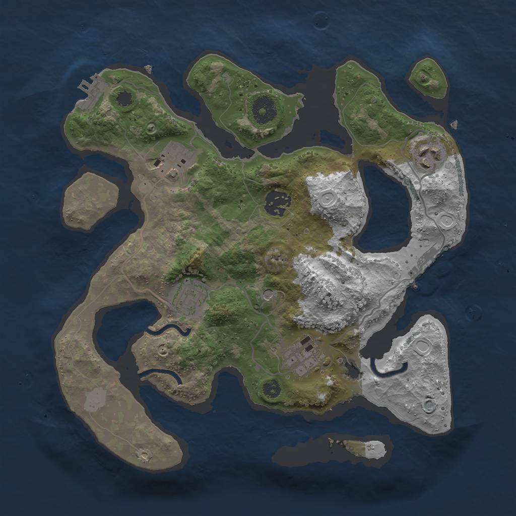 Rust Map: Procedural Map, Size: 3000, Seed: 226273, 13 Monuments