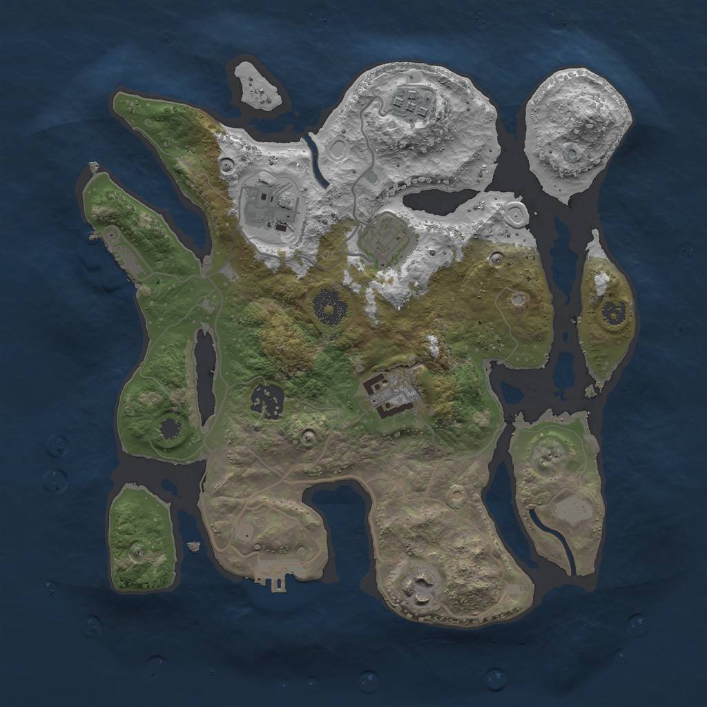 Rust Map: Procedural Map, Size: 3000, Seed: 346947, 13 Monuments