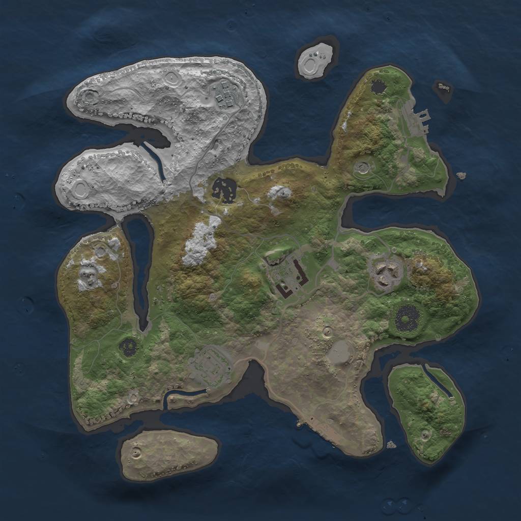 Rust Map: Procedural Map, Size: 3000, Seed: 449467, 13 Monuments