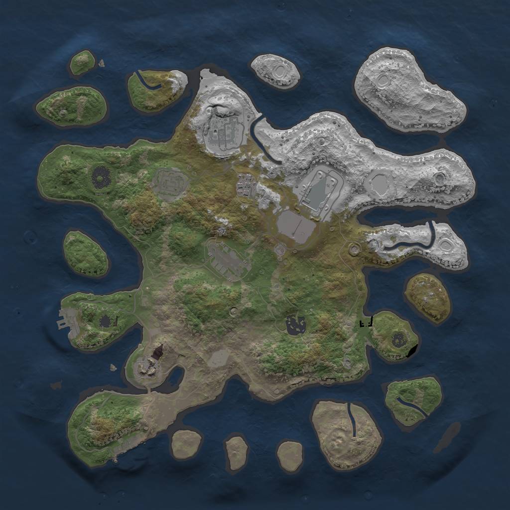 Rust Map: Procedural Map, Size: 3600, Seed: 57585858, 14 Monuments