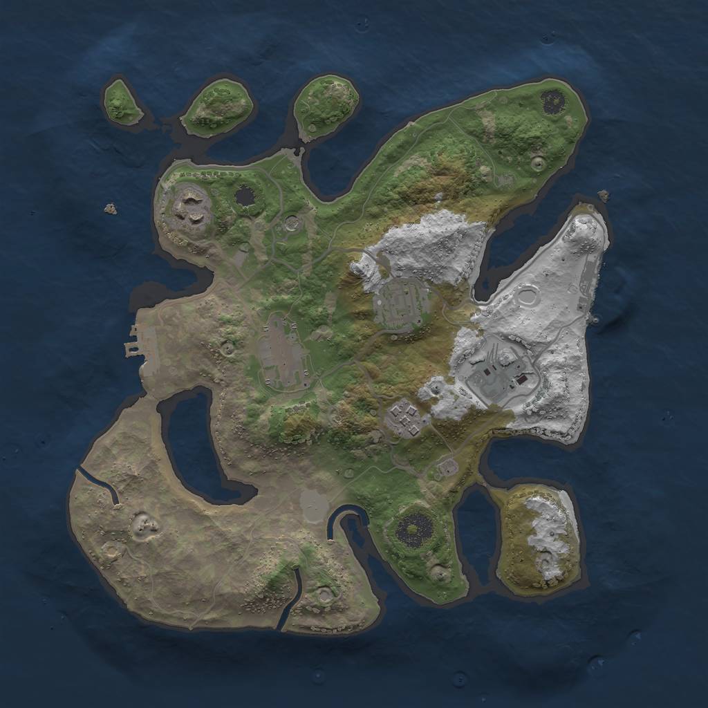 Rust Map: Procedural Map, Size: 3000, Seed: 150117, 13 Monuments