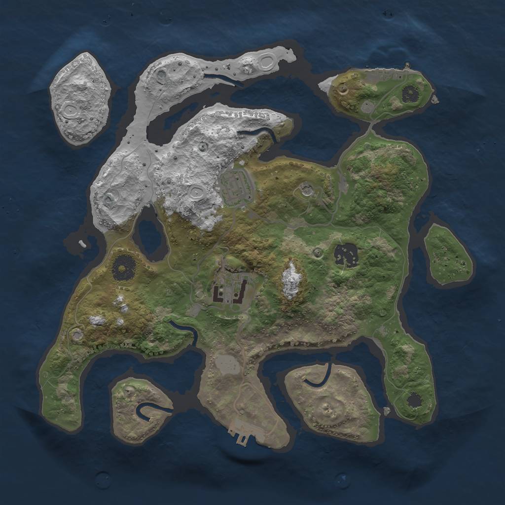 Rust Map: Procedural Map, Size: 3000, Seed: 662888, 11 Monuments