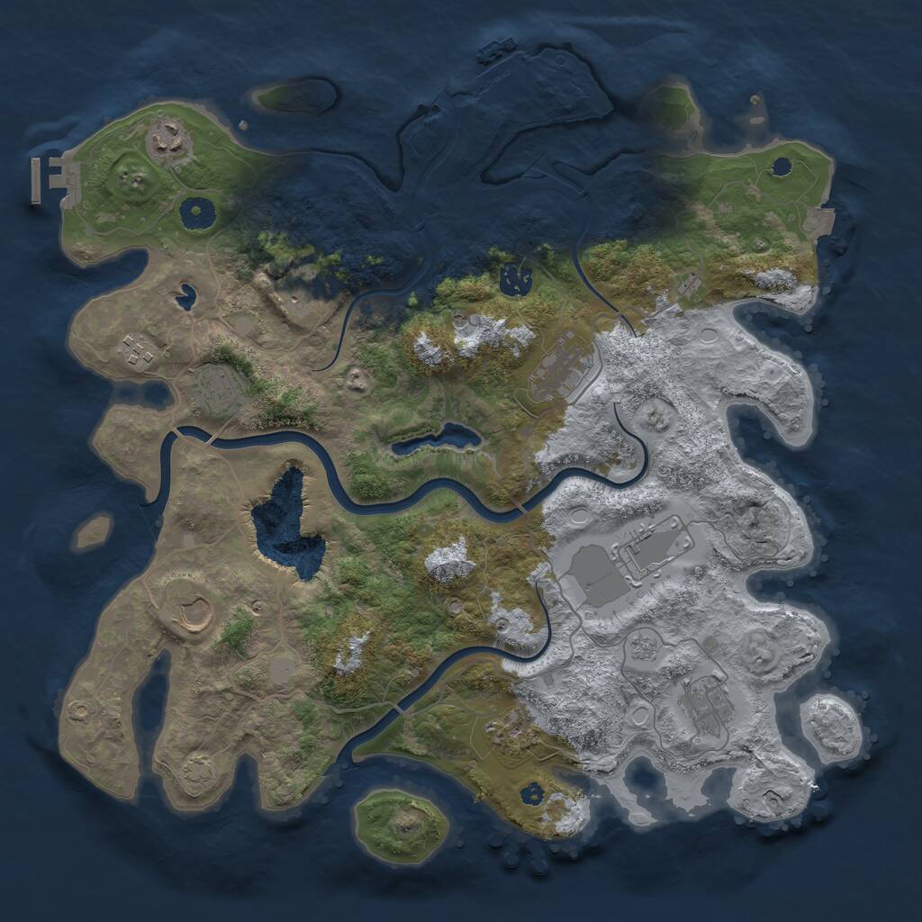 Rust Map: Procedural Map, Size: 4000, Seed: 31769420, 16 Monuments
