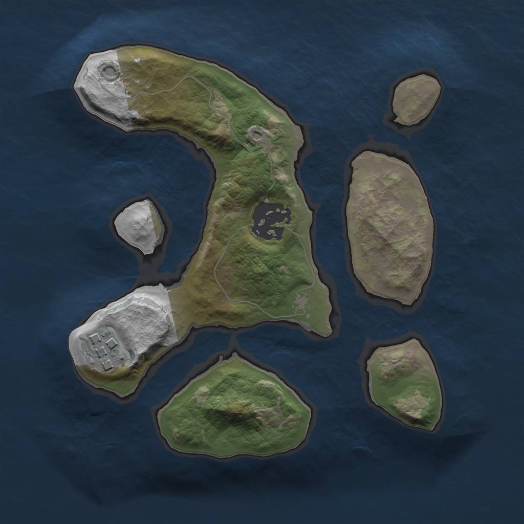 Rust Map: Barren, Size: 2000, Seed: 14434, 4 Monuments