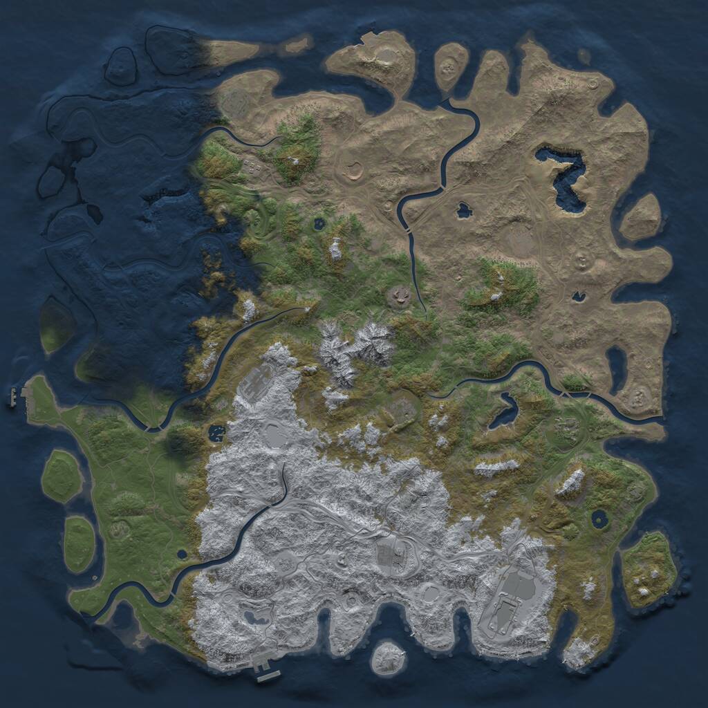 Rust Map: Procedural Map, Size: 6000, Seed: 649, 17 Monuments