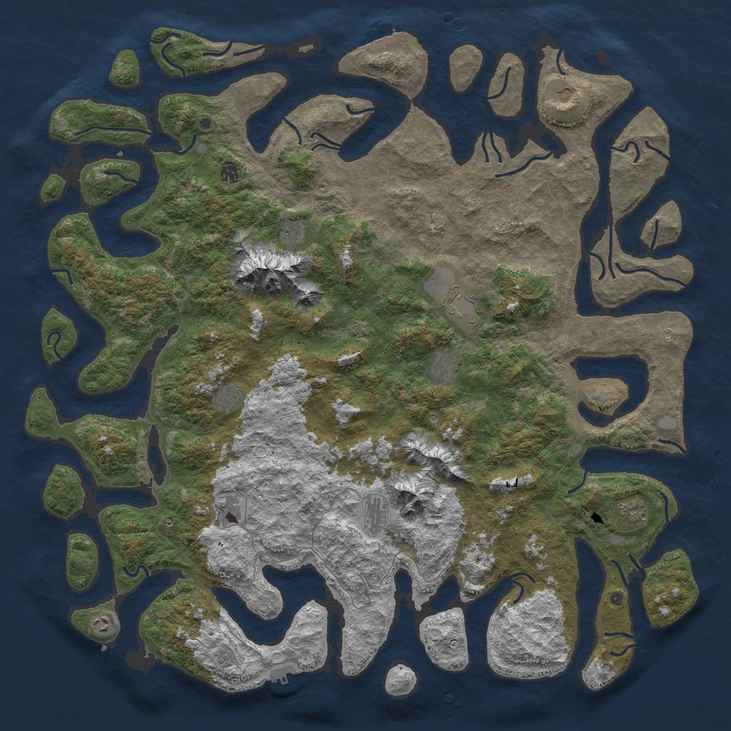 Rust Map: Procedural Map, Size: 6000, Seed: 649, 19 Monuments