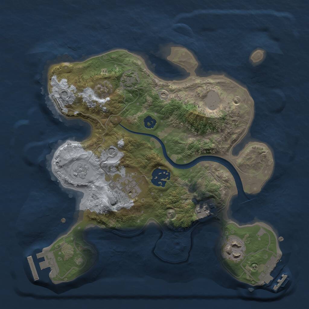 Rust Map: Procedural Map, Size: 2500, Seed: 689948792, 10 Monuments