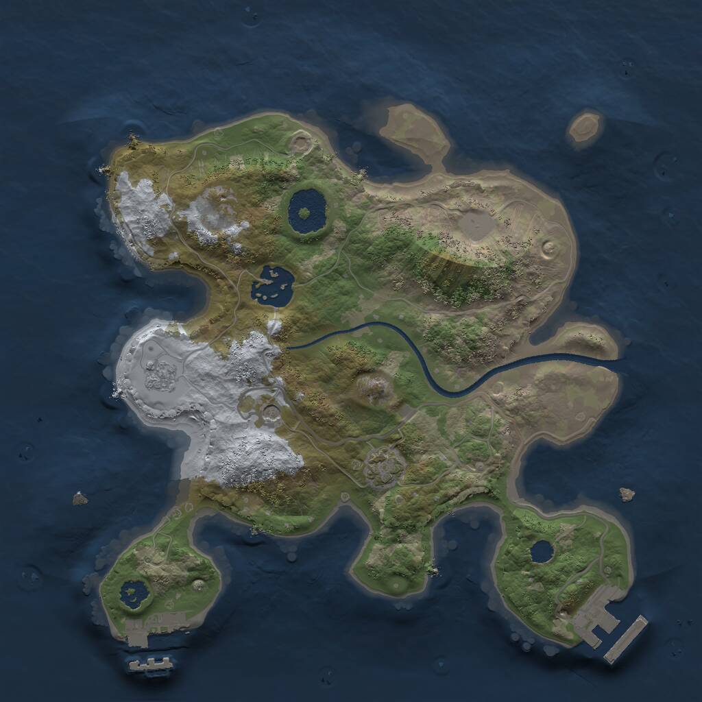 Rust Map: Procedural Map, Size: 2500, Seed: 689948792, 7 Monuments