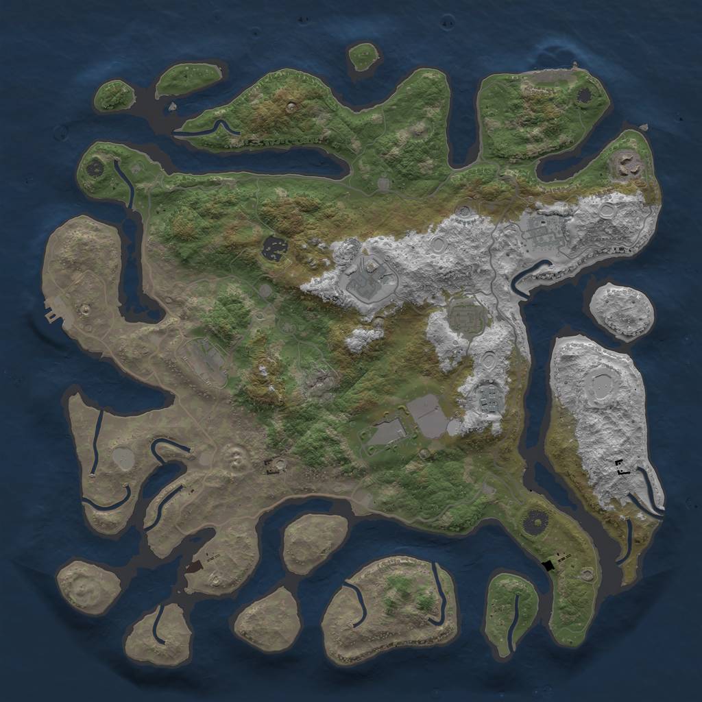 Rust Map: Procedural Map, Size: 4200, Seed: 620, 16 Monuments