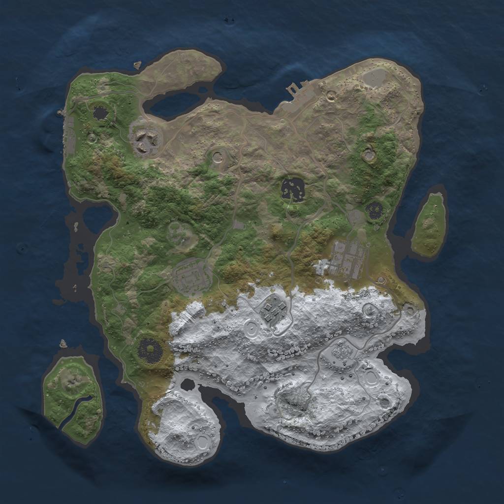 Rust Map: Procedural Map, Size: 3000, Seed: 986958, 14 Monuments