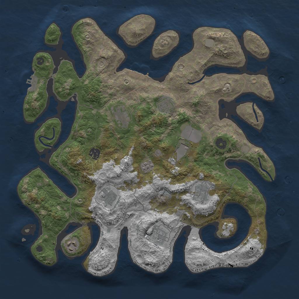 Rust Map: Procedural Map, Size: 4000, Seed: 26329135, 17 Monuments