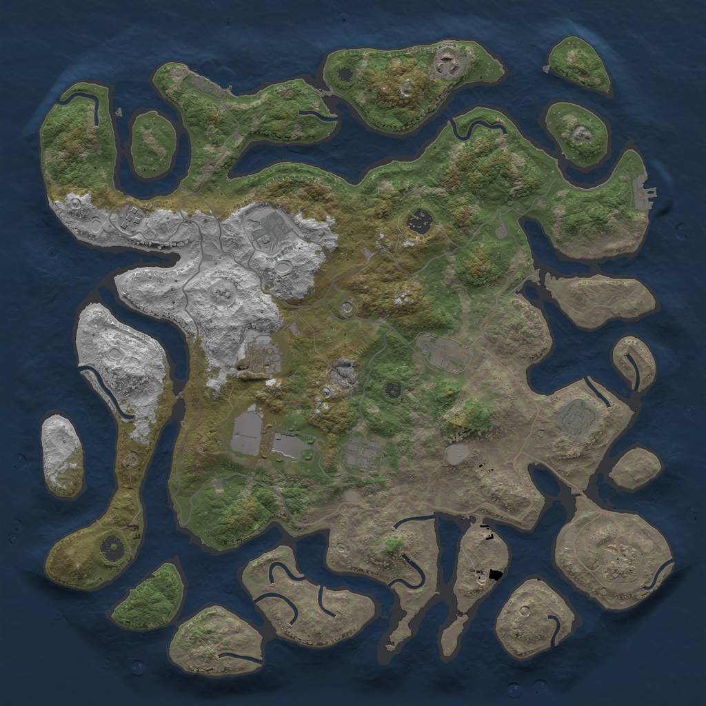 Rust Map: Procedural Map, Size: 4400, Seed: 1764254, 18 Monuments