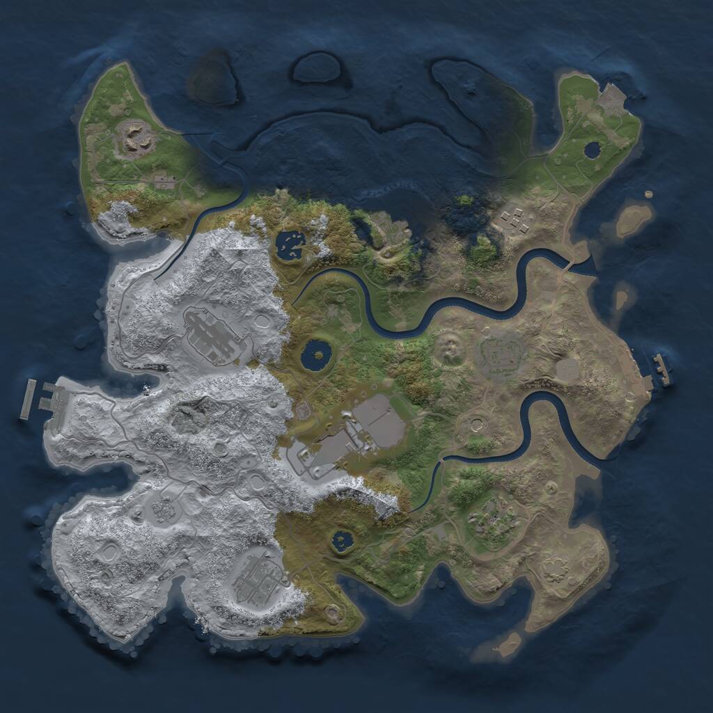 Rust Map: Procedural Map, Size: 3500, Seed: 9073, 15 Monuments