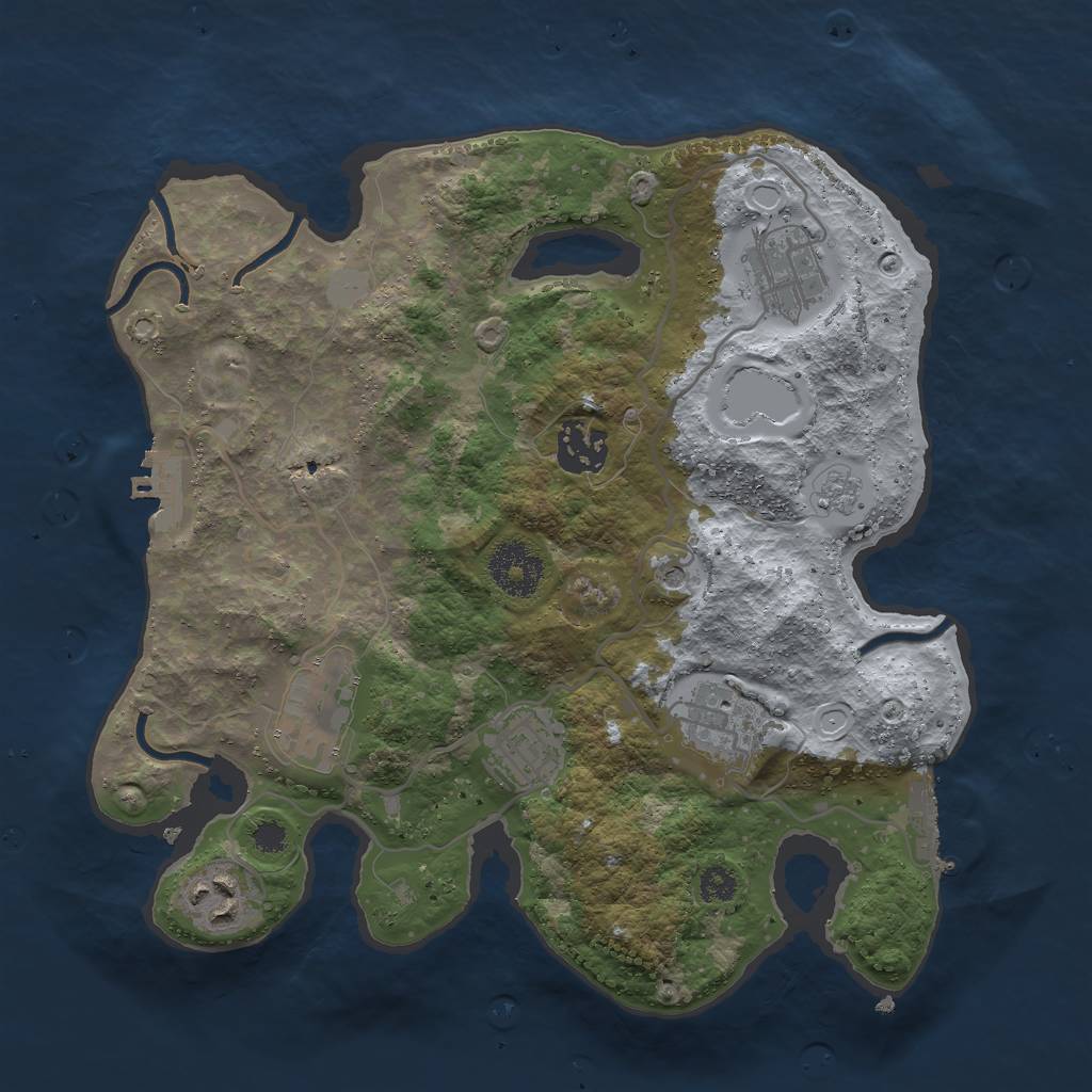 Rust Map: Procedural Map, Size: 3000, Seed: 1212910119, 15 Monuments