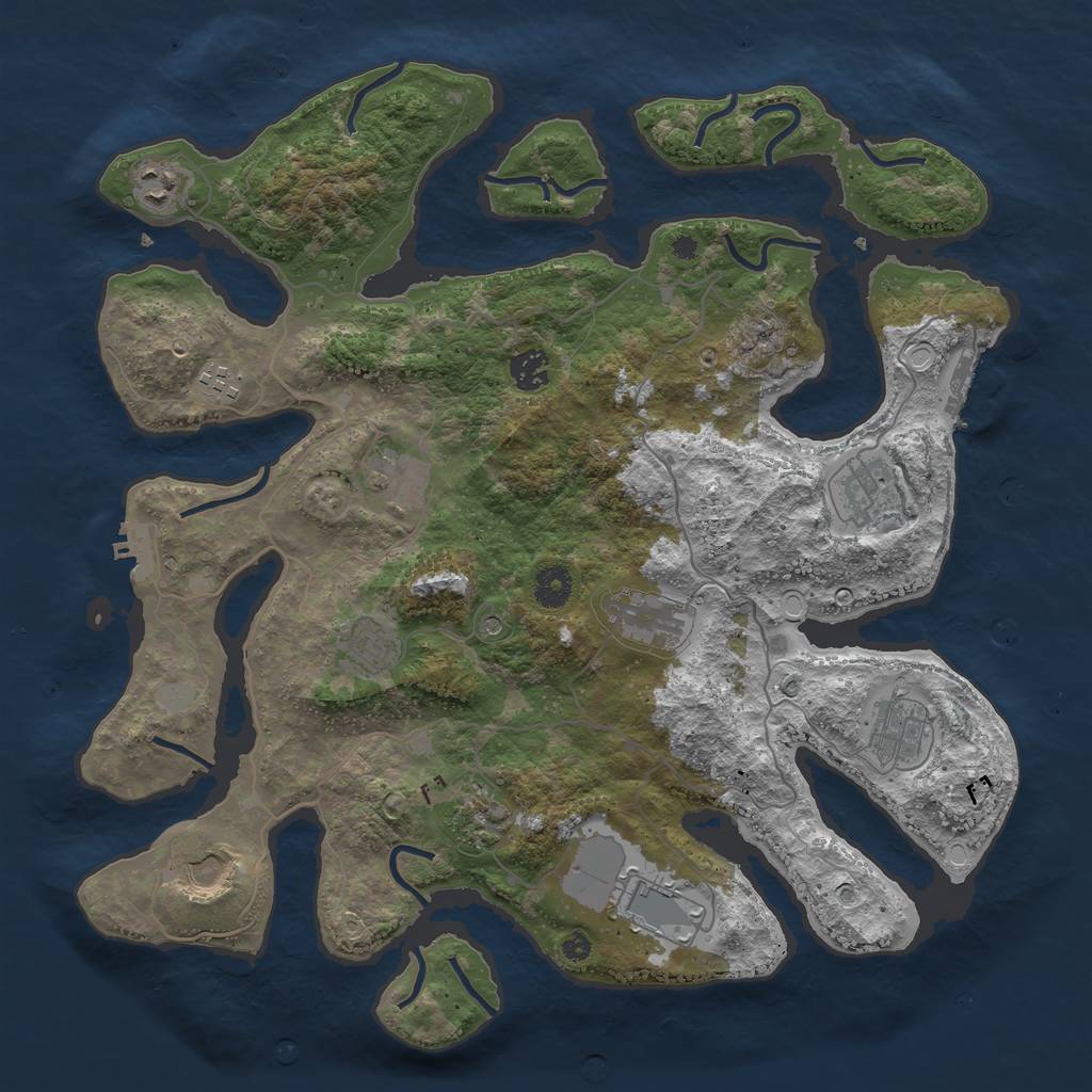 Rust Map: Procedural Map, Size: 4000, Seed: 507783667, 19 Monuments