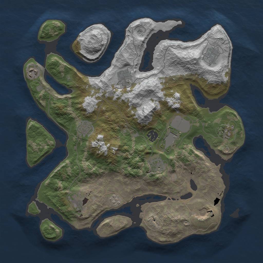 Rust Map: Barren, Size: 3700, Seed: 1771802406, 14 Monuments