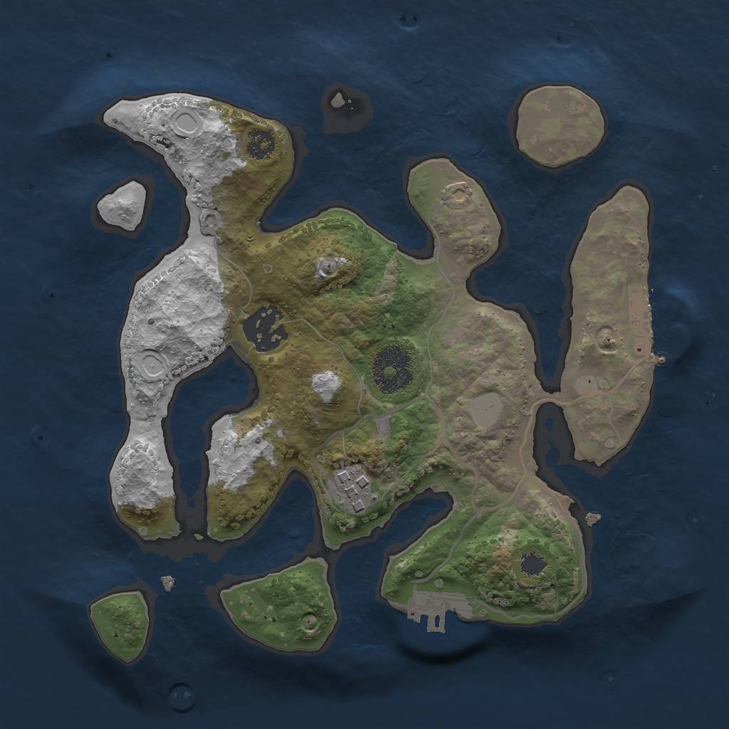 Rust Map: Procedural Map, Size: 2500, Seed: 67039420, 9 Monuments