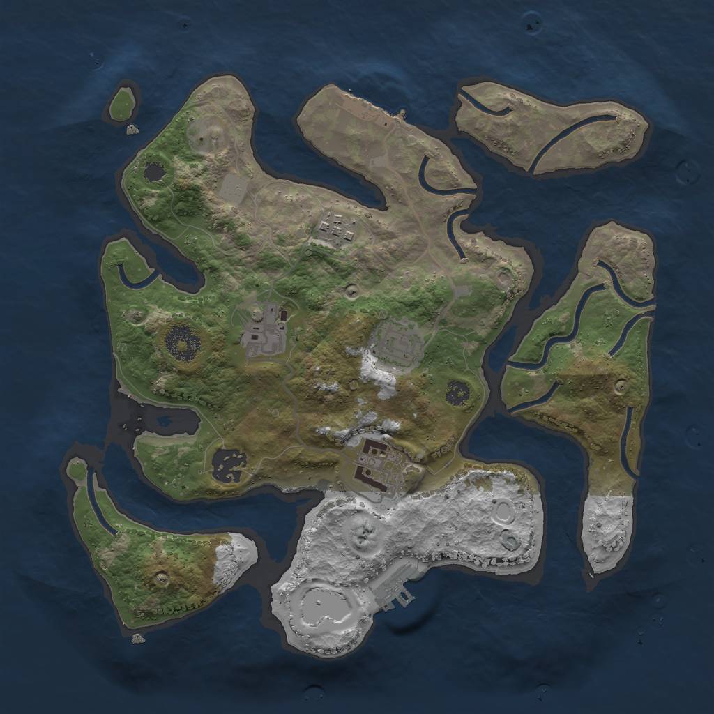 Rust Map: Procedural Map, Size: 3000, Seed: 40029525, 12 Monuments