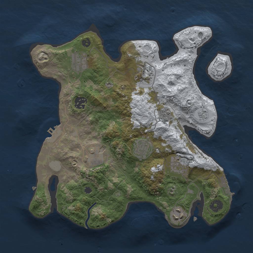 Rust Map: Procedural Map, Size: 3000, Seed: 4231112, 16 Monuments