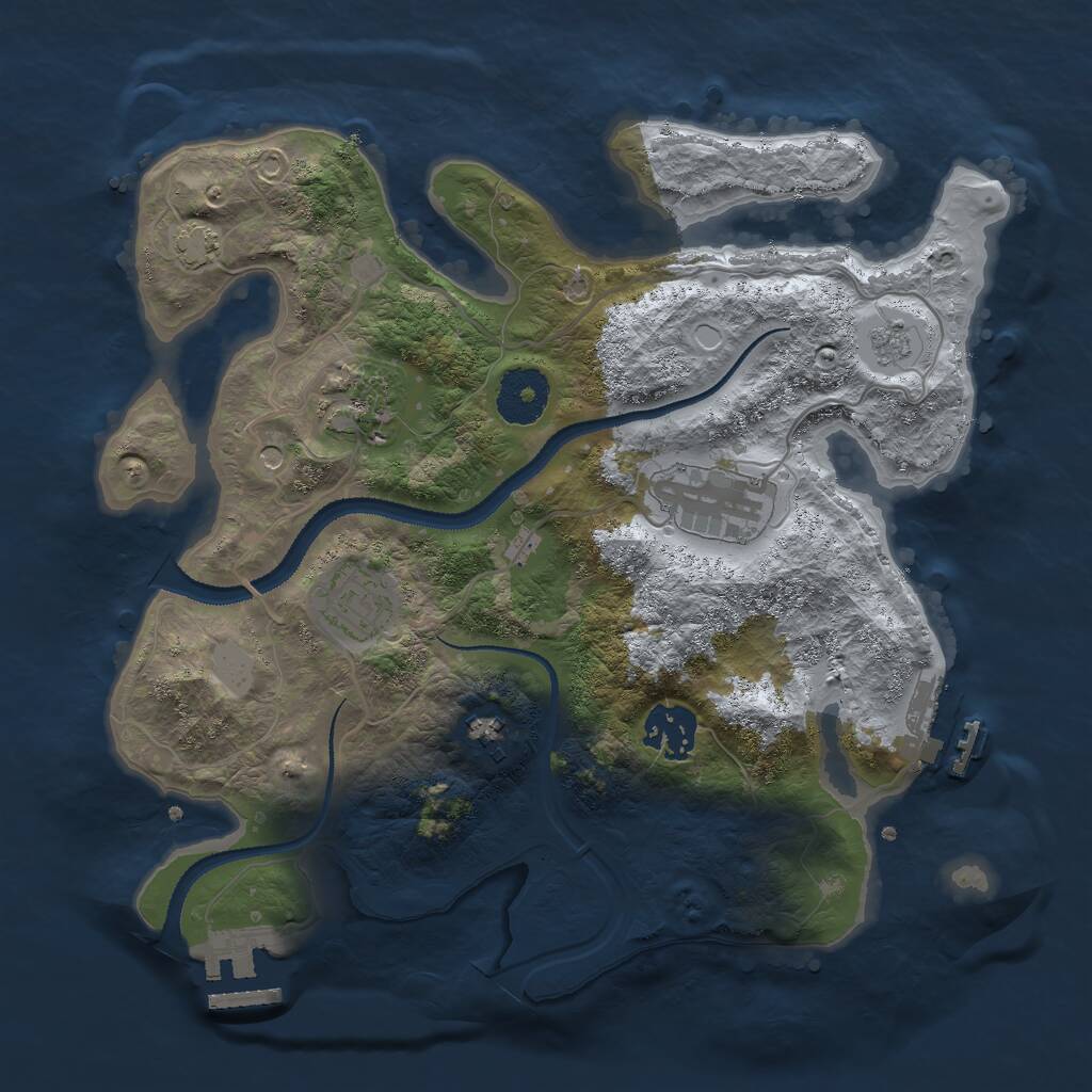 Rust Map: Procedural Map, Size: 3000, Seed: 482046733, 11 Monuments
