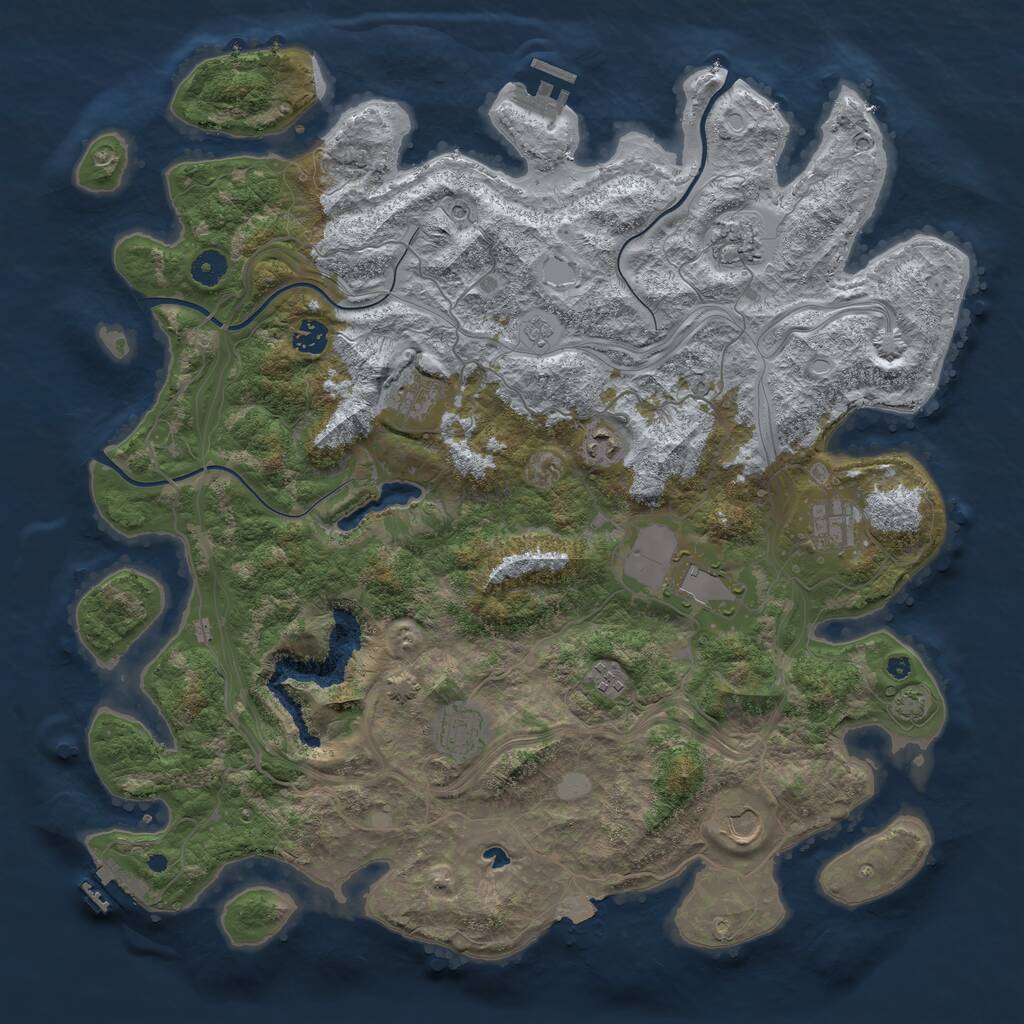 Rust Map: Procedural Map, Size: 4400, Seed: 13825, 15 Monuments