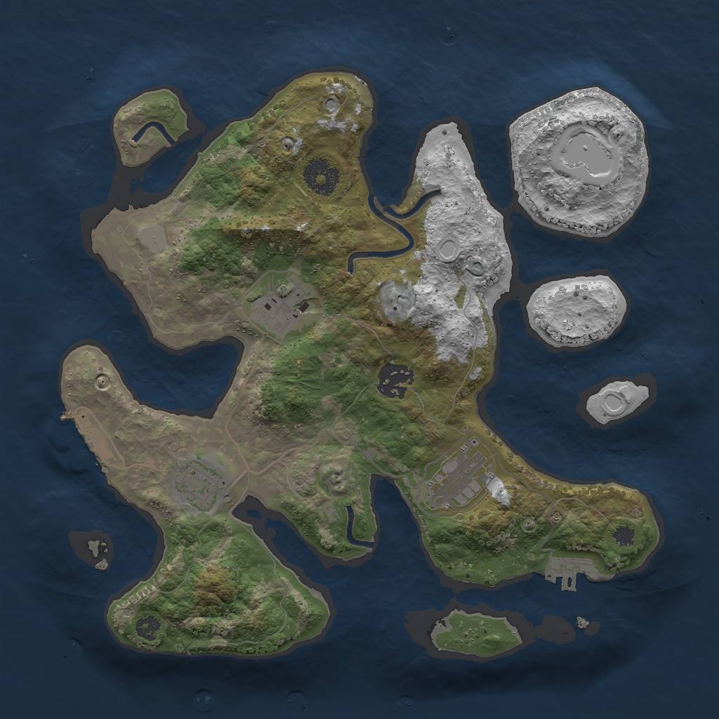 Rust Map: Procedural Map, Size: 3000, Seed: 15432, 11 Monuments