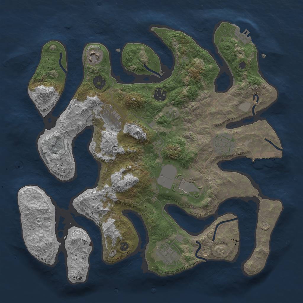 Rust Map: Procedural Map, Size: 3500, Seed: 20211110, 13 Monuments