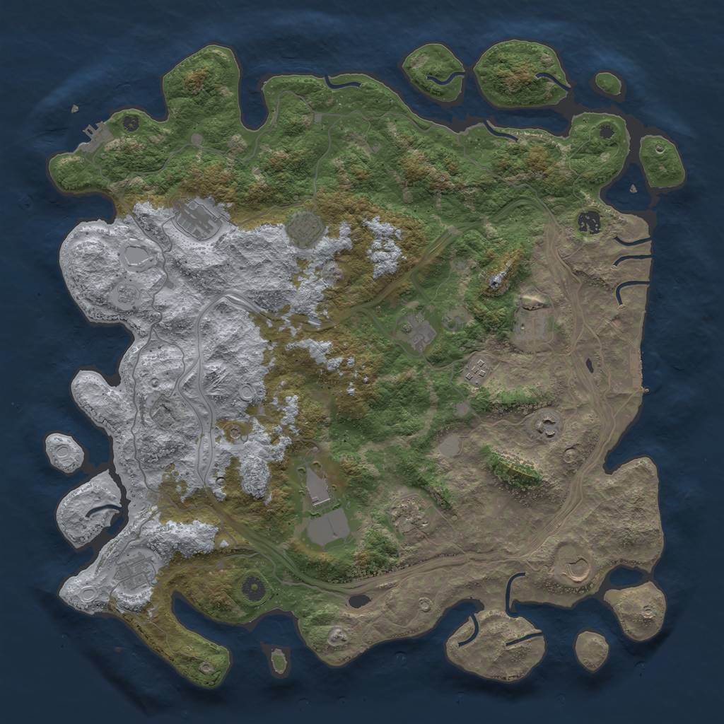 Rust Map: Procedural Map, Size: 4600, Seed: 135245995, 18 Monuments