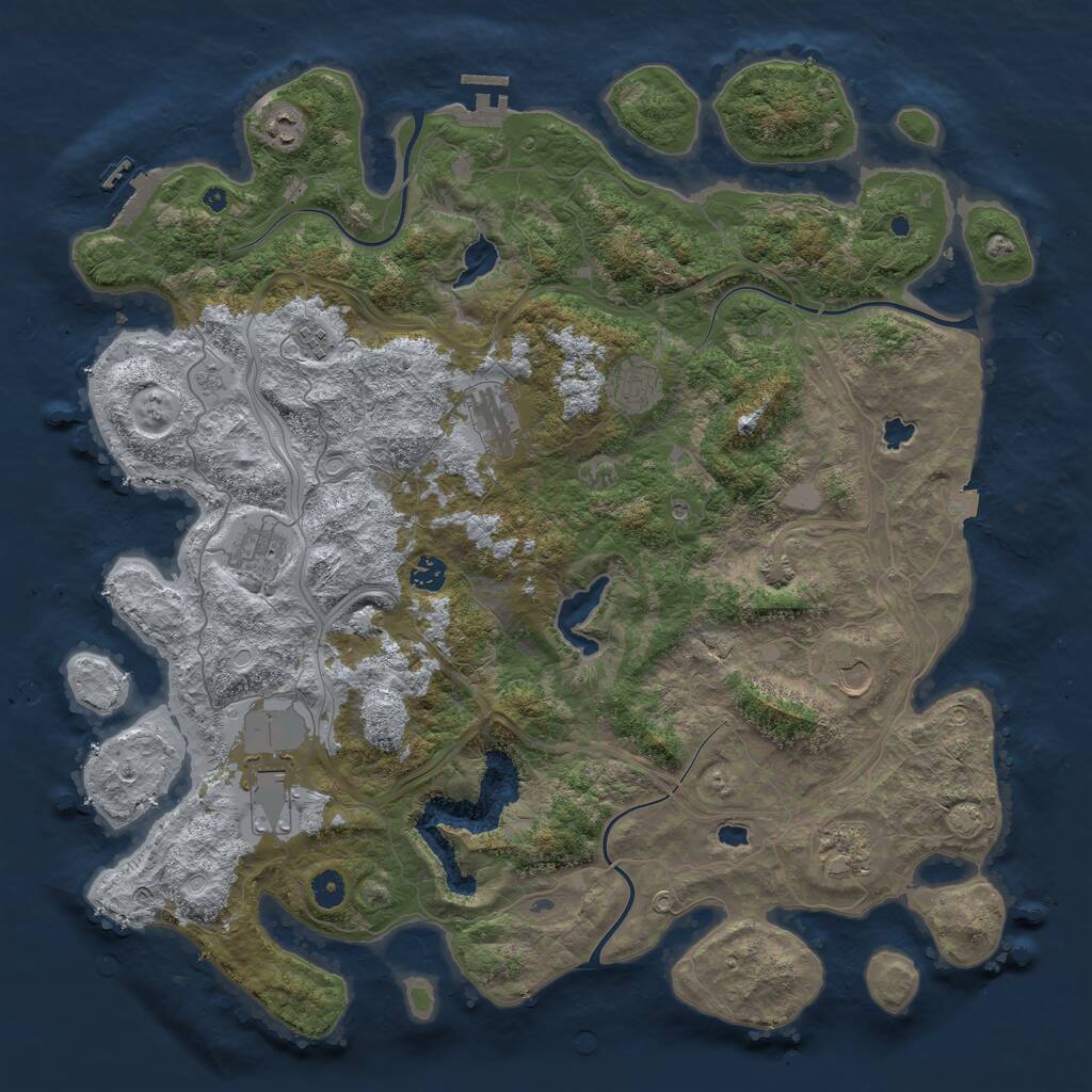 Rust Map: Procedural Map, Size: 4600, Seed: 135245995, 15 Monuments